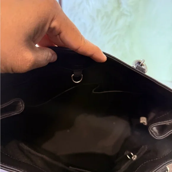 Coach Black Tote with Chain Straps - Picture 6 of 10